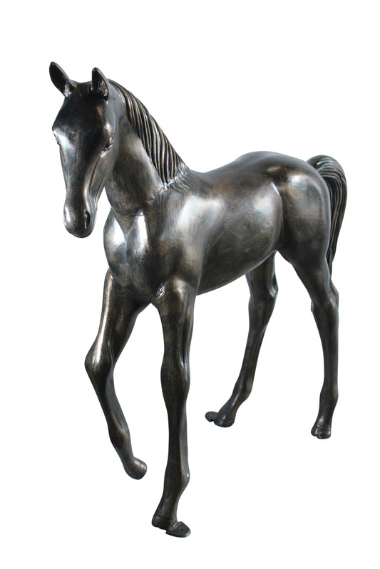NIFAO Life-Size Aluminum Arabian Colt Horse Statue – Indoor & Outdoor Decorative Sculpture – 50" x 15" x 52"