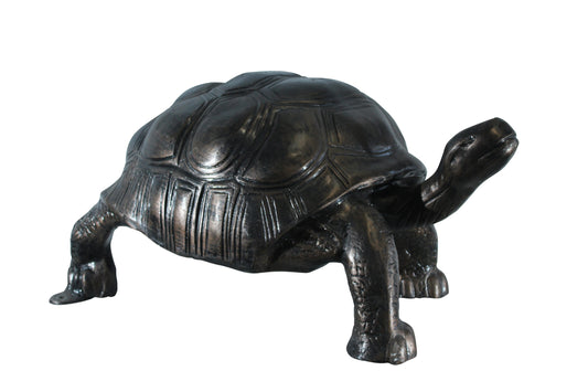 Nifao Large Aluminum Tortoise Statue with Detailed Shell and Legs - Realistic Wildlife Sculpture, Bronze Finish, 35" x 18" x 18"H