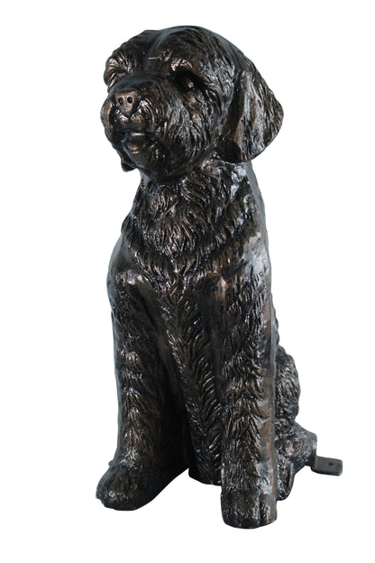 Aluminum Goldendoodle Dog Statue with Curly Fur Detail 21" x 11" x 27"H