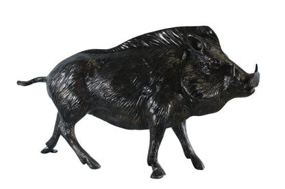 Aluminum Wild Boar Razorback Statue Detailed Rustic Animal Statue 46 x 12 x 30"H