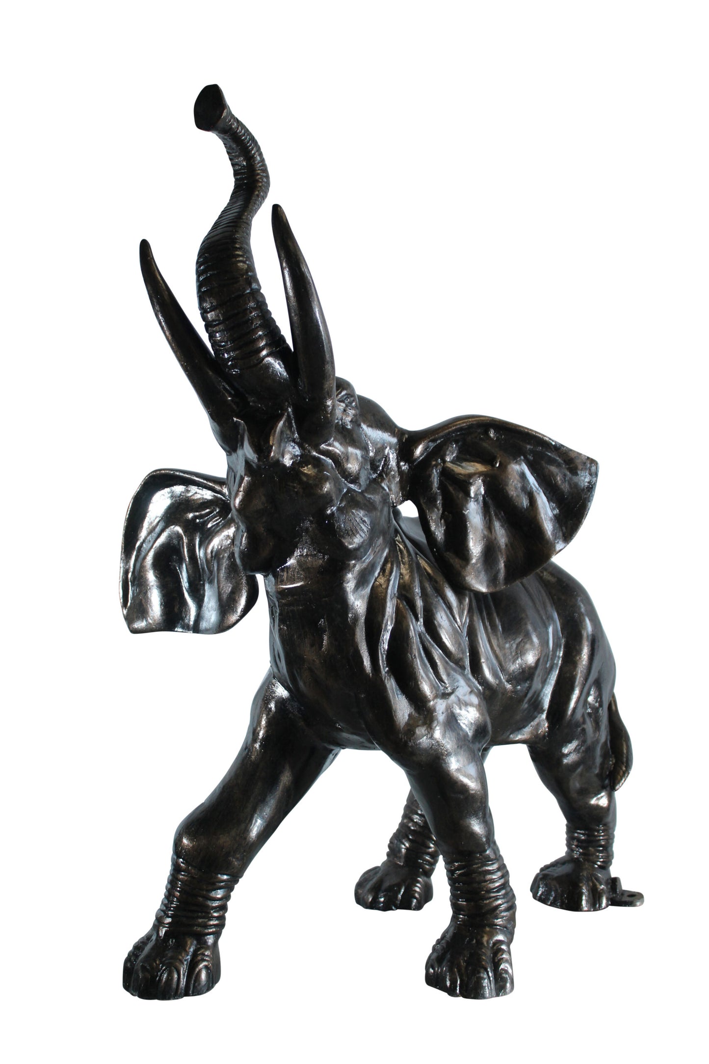 Majestic Aluminum Elephant Statue with Raised Trunk 33" x 25" x 44"H