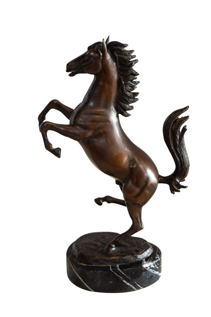 Powerful Ferrari Horse on Hind Legs Bronze Statue 9" x 4" x 13"H
