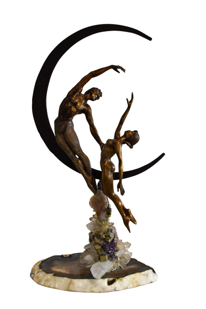 Vidal Ebano Lady on The Moon Bronze Statue 16" x 9" x 28"H