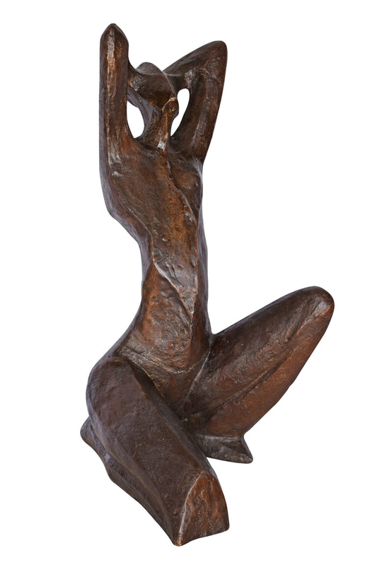 Modern Art Women Enjoying the Sun Bronze Statue - Size: 20"L x 13"W x 34"H.
