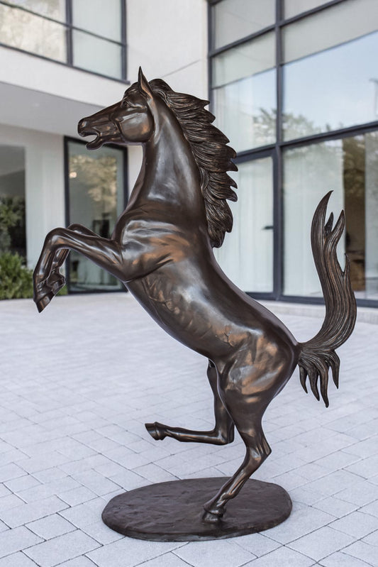 Ferrari Horse Bronze Statue Medium - Size: 28"L x 11"W x 40"H.