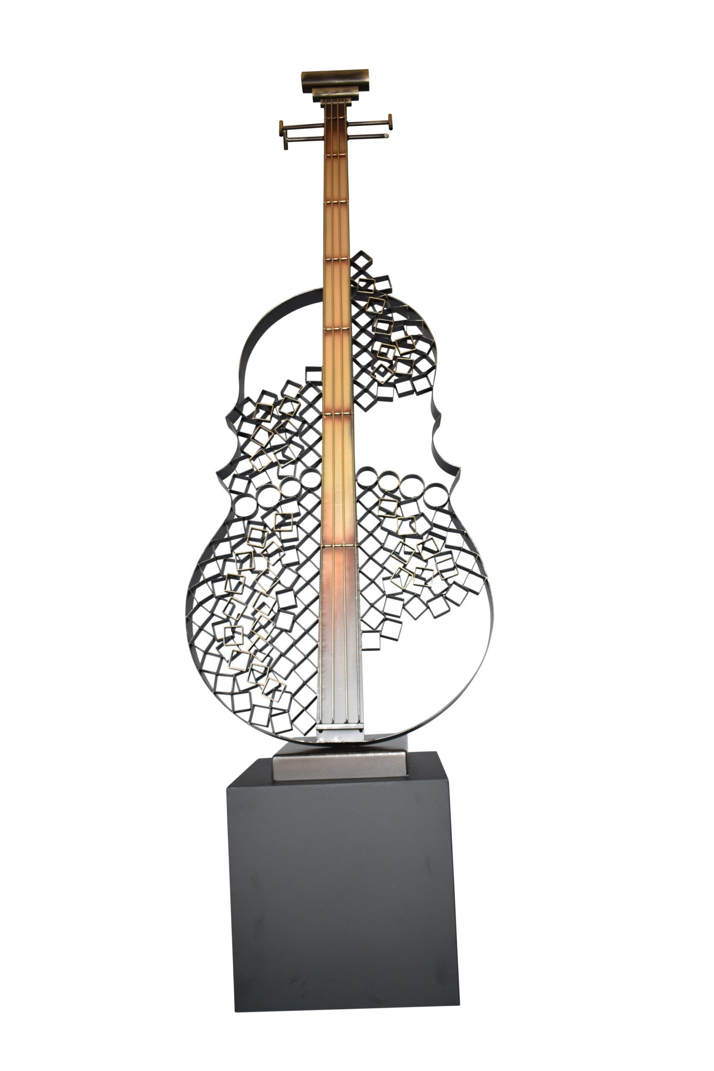 Creative And Modern Metal Guitar on Base Art Piece Size: 21" x 18" x 71"H