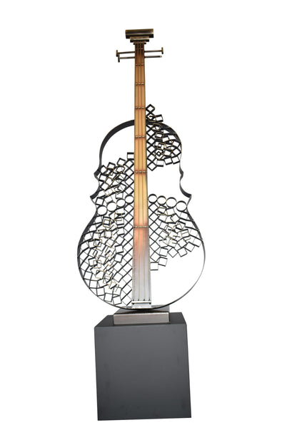 Creative And Modern Metal Guitar on Base Art Piece Size: 21" x 18" x 71"H