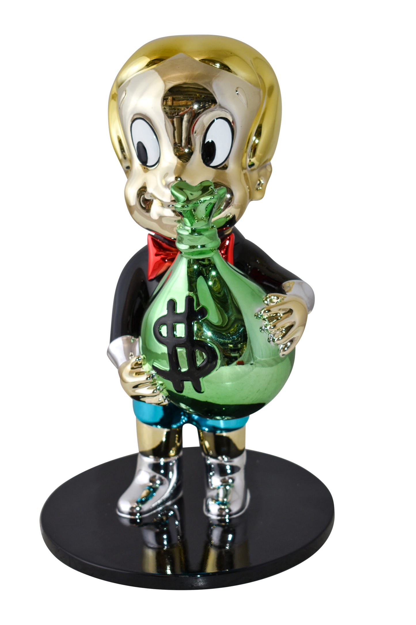 Monopoly Child Holding Money Bag Resin Statue Small Size: 1" x 10" x 15"H