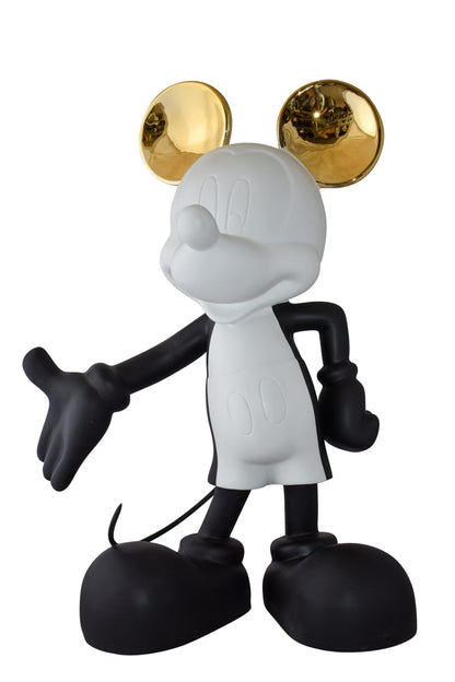 Monochrome Mickey Mouse with Gold Ears Resin Statue Size: 31" x 15" x 48"H