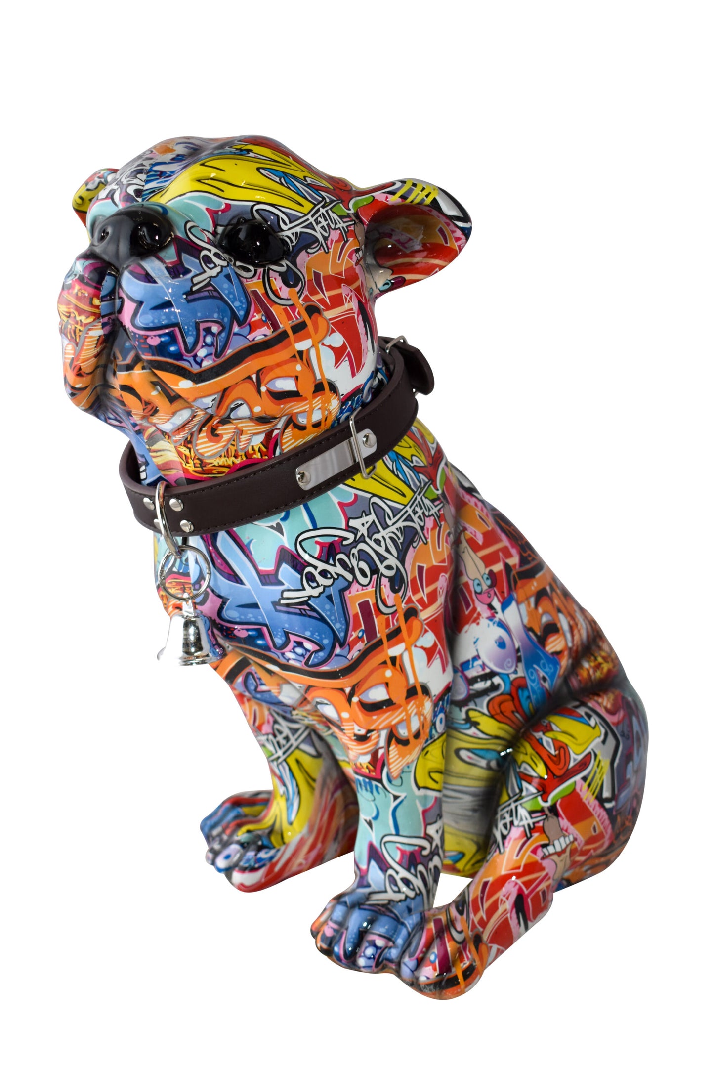 French Bulldog Painted with Graffiti Colors Resin Statue Size: 18" x 11" x 19"H