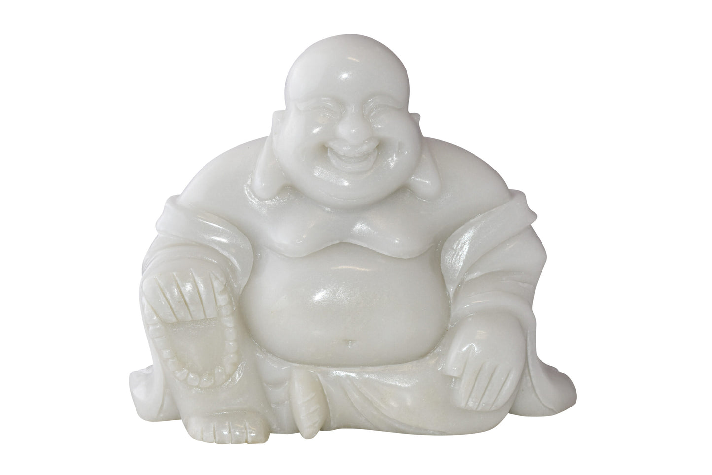 Buddha White Made of Jade Statue Size: 13" x 4" x 10"H