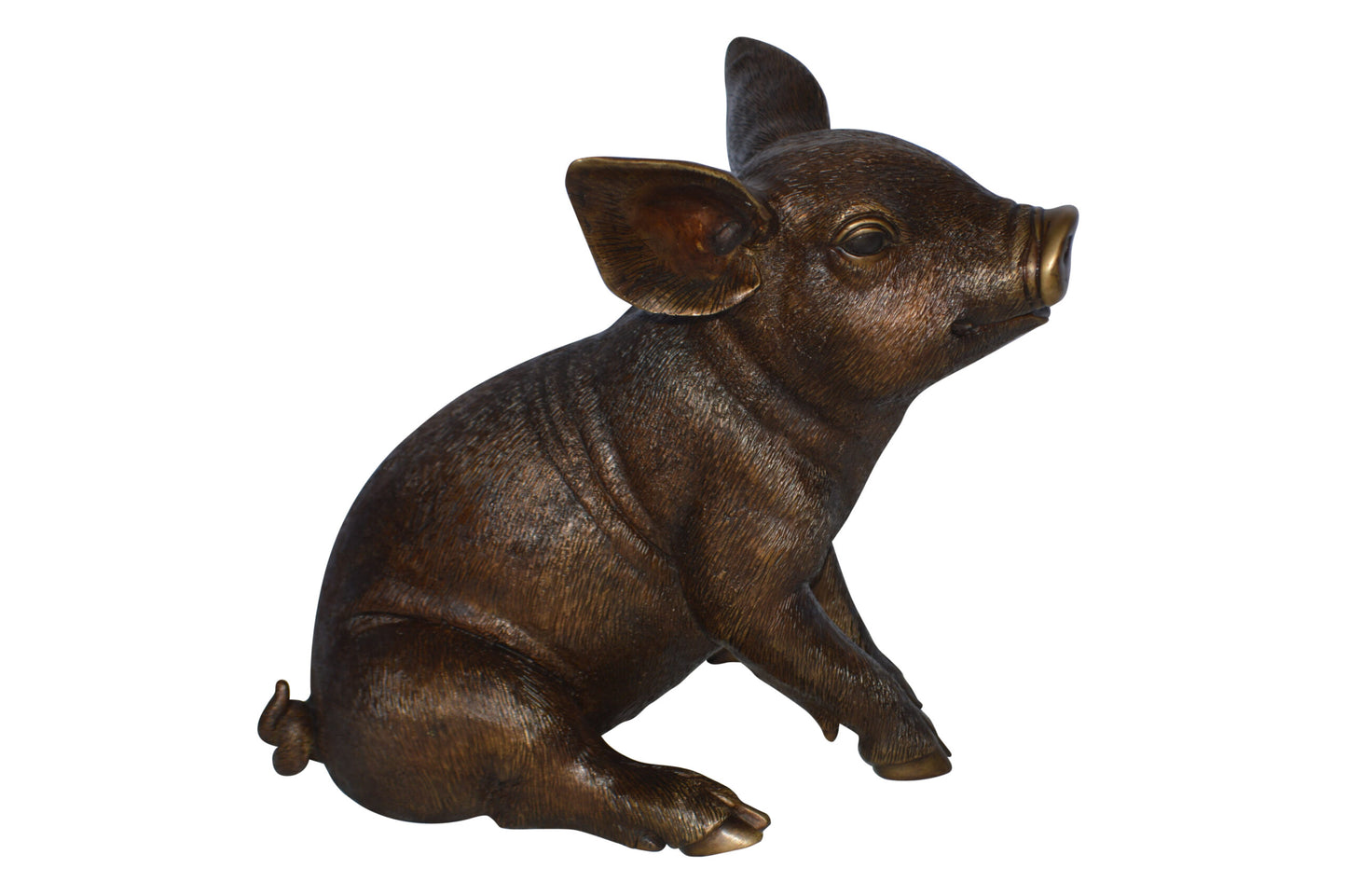 Pig – Piglet Bronze Statue - Size: 14"L x 10"W x 12"H.