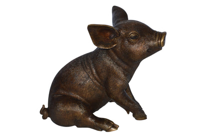 Pig – Piglet Bronze Statue - Size: 14"L x 10"W x 12"H.