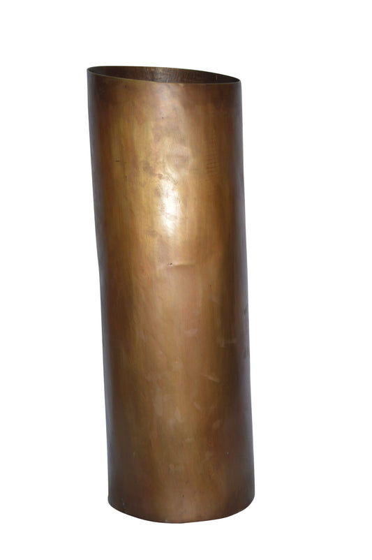 Geometrical Modern Art Cylinder made of bronze - Size: 13"L x 13"W x 39"H.