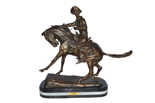 Cowboy Bronze replica by Fredric Remington - Size: 25"L x 9"W x 23"H.