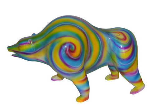 Modern Art - Bear made of Bronze Statue - Size: 19"L x 12"W x 11"H.