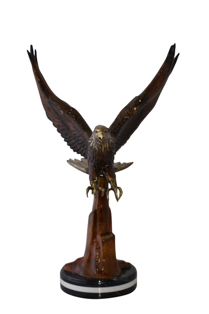 Eagle Flying and Looking Forward Bronze Statue Size: 29" x 17" x 28"H