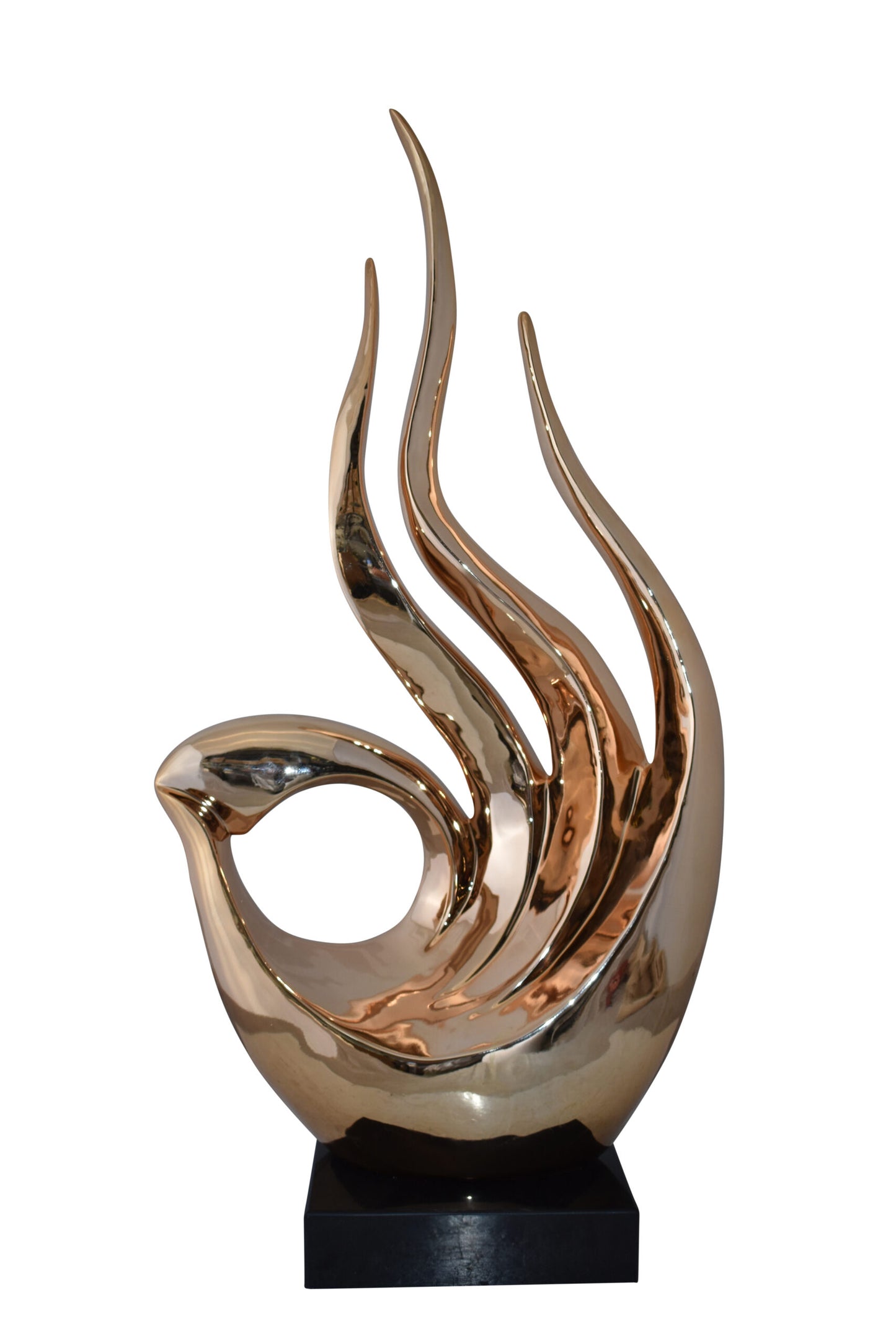Eclectic Rose Gold Resin Statue  Size: 19" x 11" x 36"H