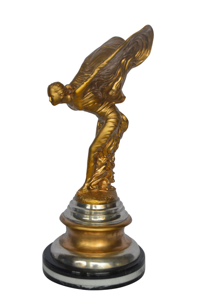 Gold and Silver Rolls Royce Bronze Statue - Size: 14"L x 14"W x 32"H.
