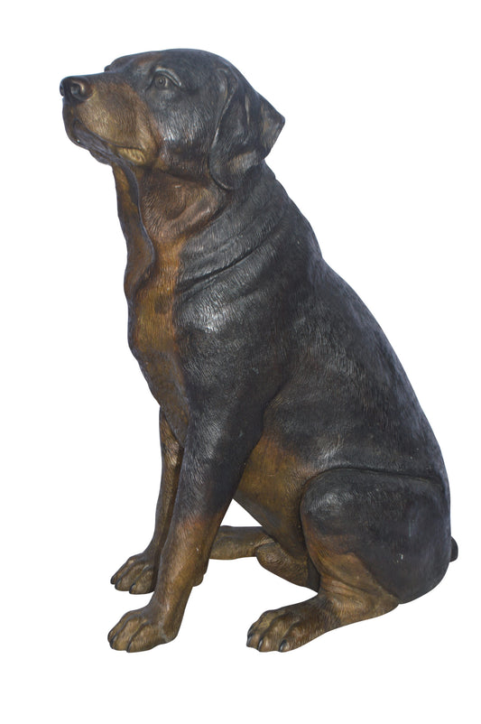 Labrador Retriever Sitting bronze statue - Size: 19"L x 15"W x 25"H.