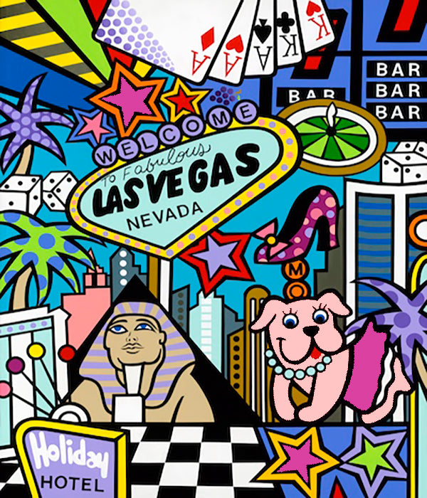 Las Vegas, Acrylic Painting, Stretched Canvas, A Wall Art by Jozza 36" x 42" x 1