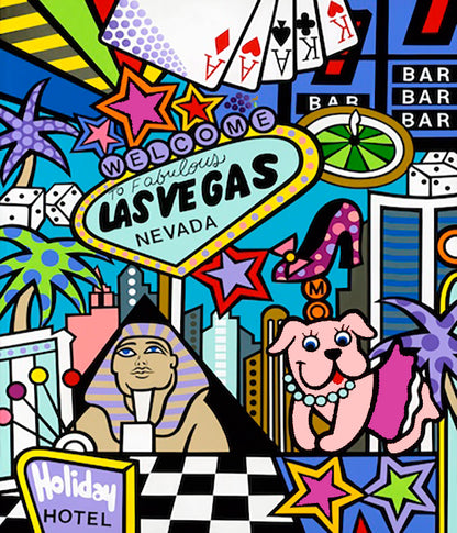 Las Vegas, Acrylic Painting, Stretched Canvas, A Wall Art by Jozza 36" x 42" x 1