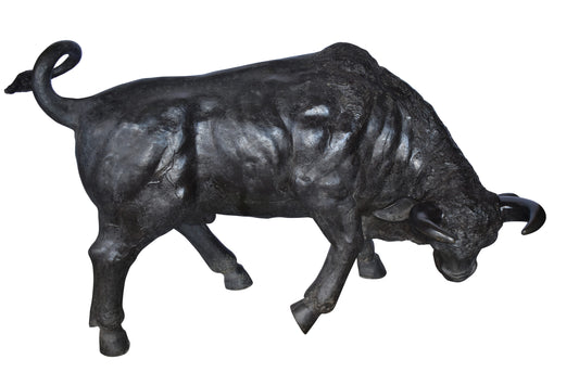 Lifesize Detailed Raging Bull Made of Bronze, Statue  Size: 73" x 32" x 41"H