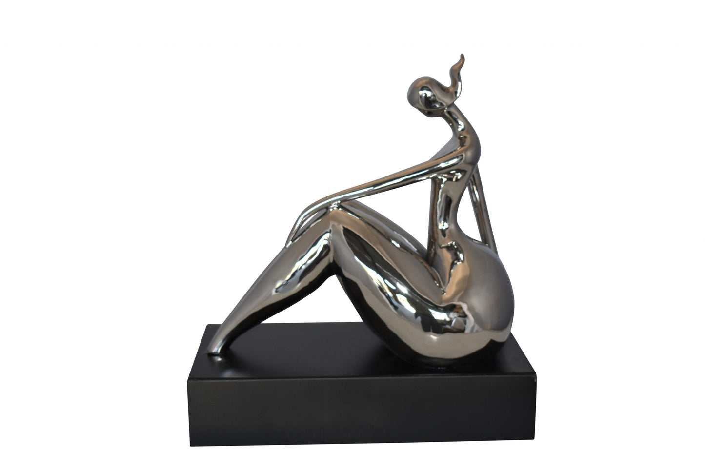 Modern Art Ceramic Posing Lady Statue Size: 15" x 7" x 17"H