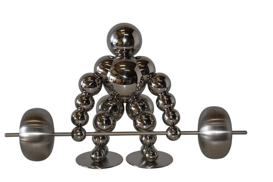 Modern Art Weightlifter First Pull Position Chrome Statue Size: 20" x 8" x 11"H