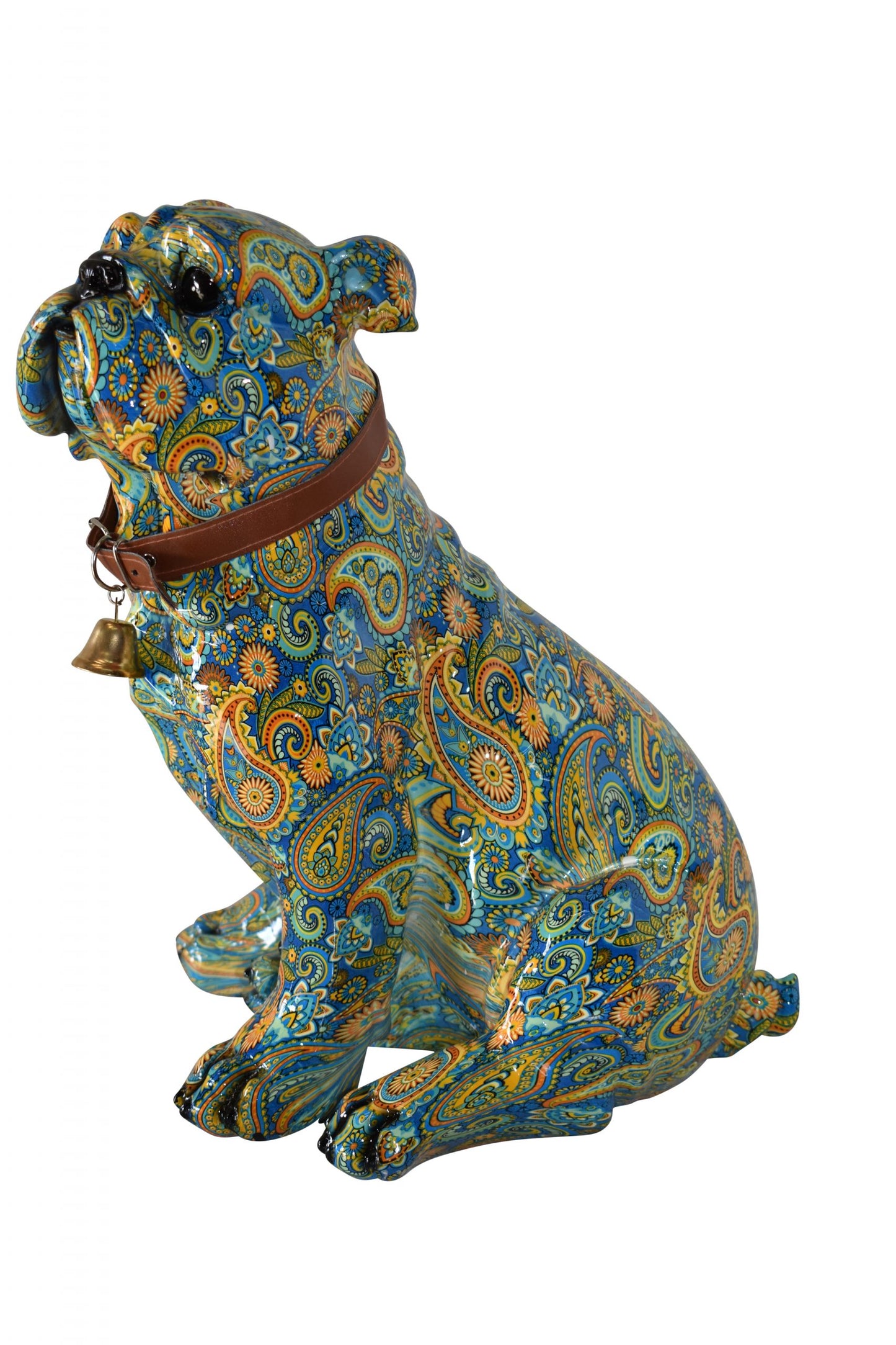 Modern Graffiti Bulldog Statue Made of Resin Size: 13" x 11" x 15"H