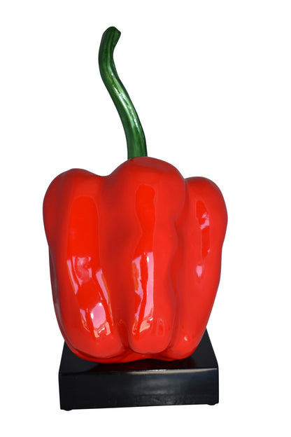 Modern Look of a Giant Red Pepper Mounted on A Base Size: 10" x 12" x 19"H