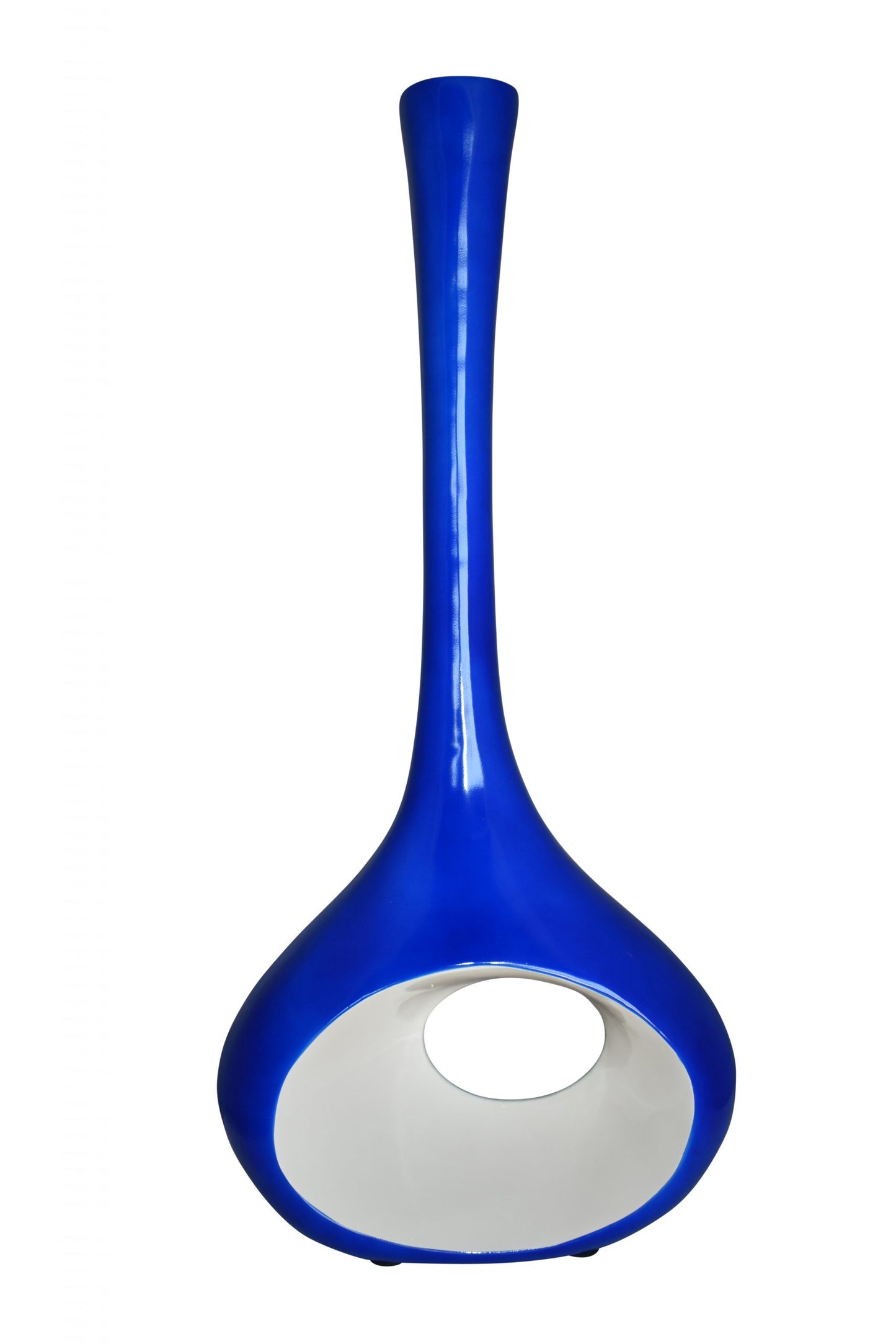 Modern Tall Blue and White Vase Made of Resin Size: 37" x 14" x 19"H