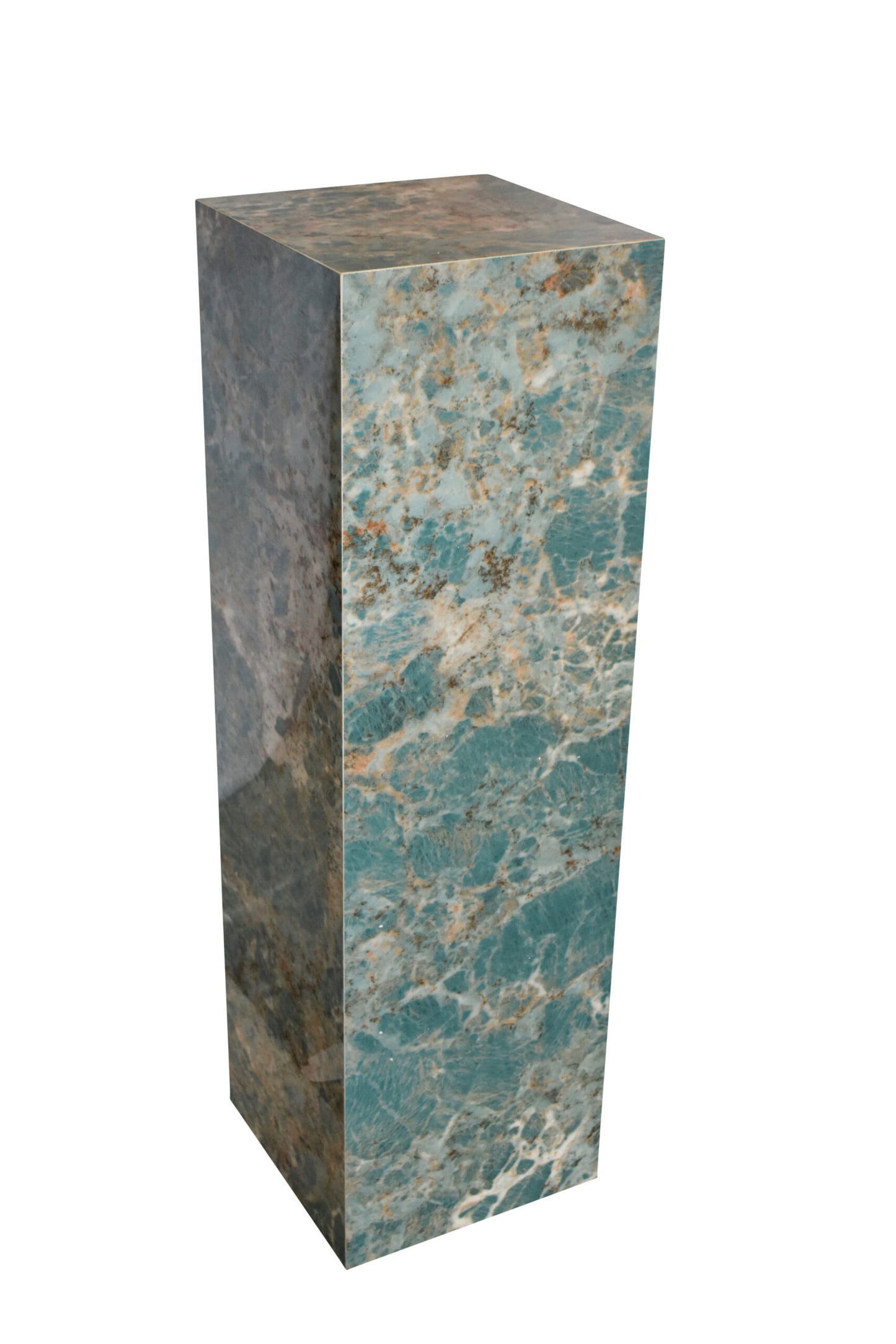 Pedestal For Artwork, Liquid Ocean Blue Made of Porcelain.  12" x 12" x 39"H
