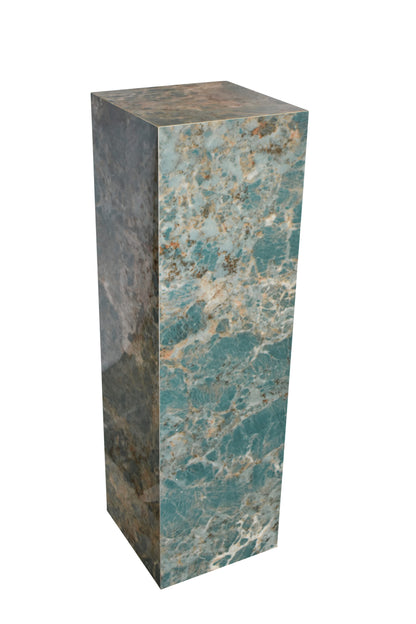 Pedestal For Artwork, Liquid Ocean Blue Made of Porcelain.  12" x 12" x 39"H