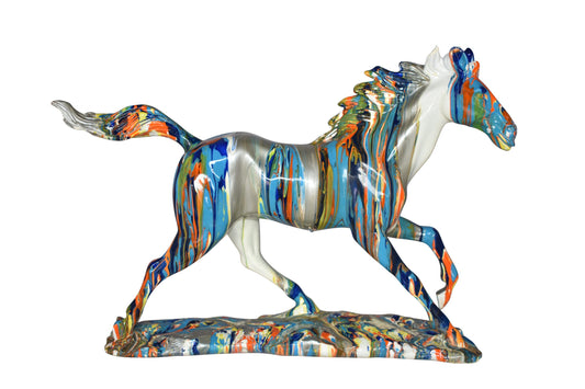 Running Horse Modern Art Graffiti Resin Statue Size: 20" x 5" x 14"H