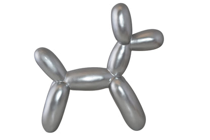 Silver Finish Balloon Dog Statue Made of Resin Size: 16" x 6" x 15"H