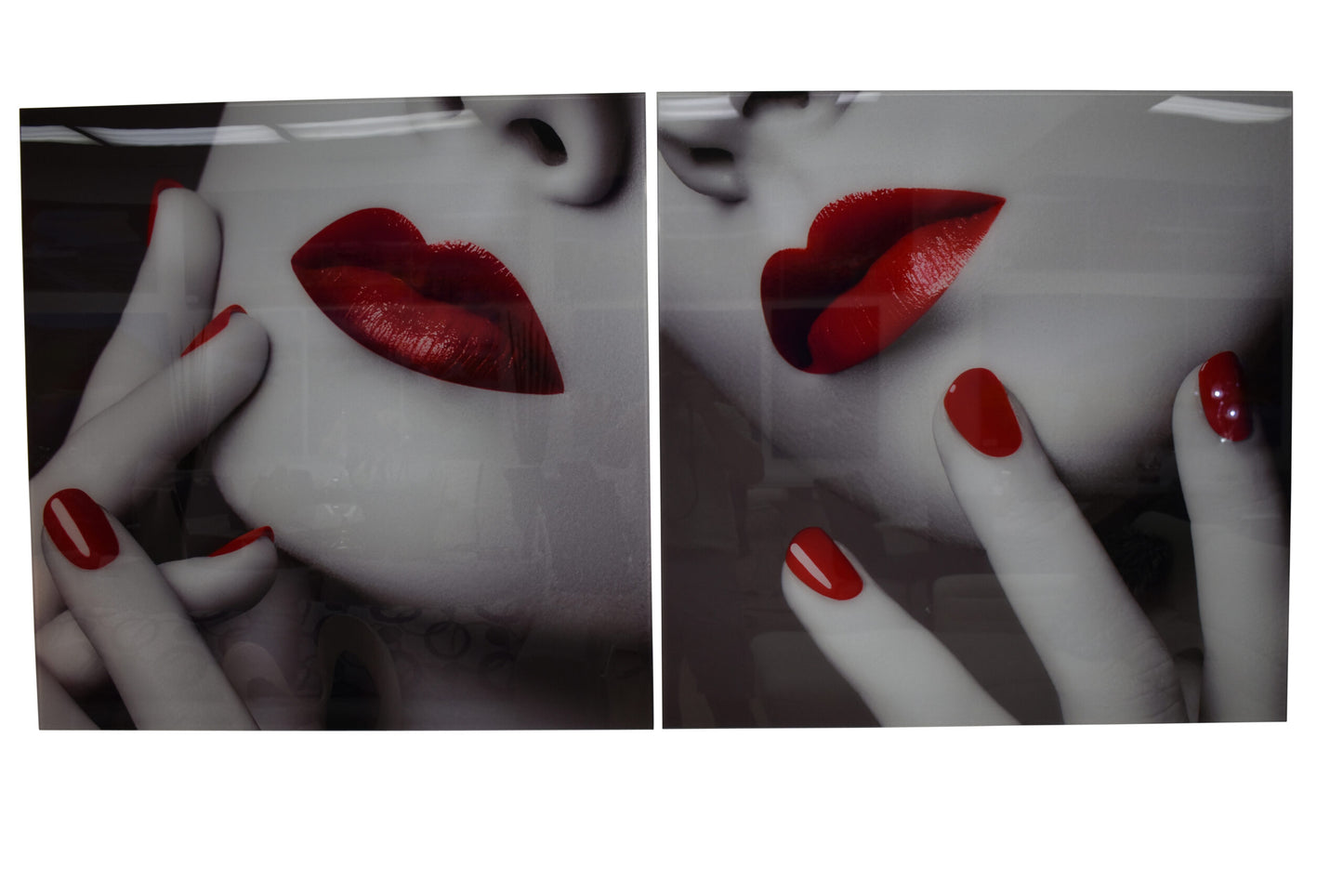 Two-Piece Modern Acrylic Painting of a Sensual Composition 1" x 78" x 39"H