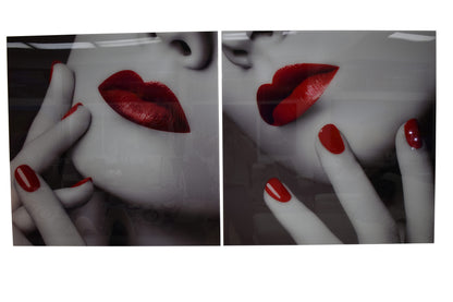 Two-Piece Modern Acrylic Painting of a Sensual Composition 1" x 78" x 39"H