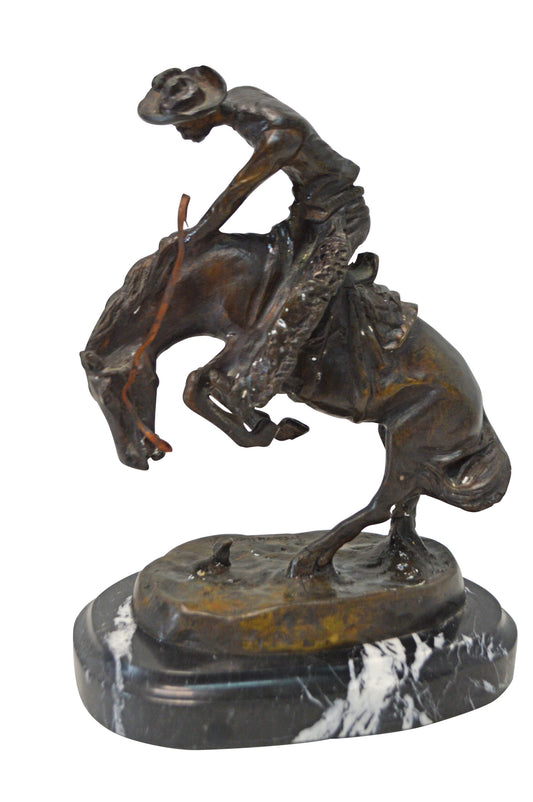 Rattlesnake, a Frederic Remington Replica Bronze Statue - Size 9" x 6" x 12"H