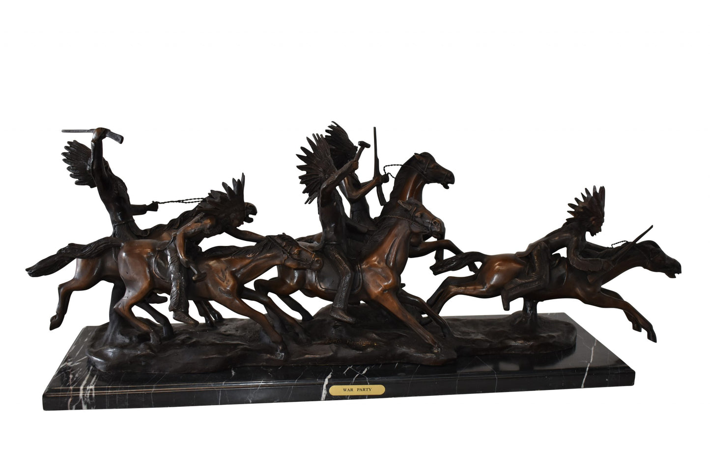 War Party Bronze Statue Replica of Carl Cauba Size: 41" x 12" x 13"H