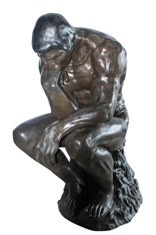 Large Size Bronze Replica of The Thinker by Rodin Sculpture 55" x 33" x 69"H