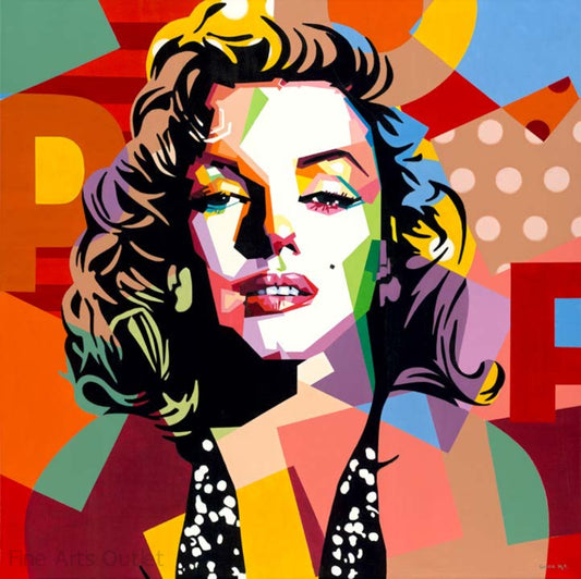 Marilyn Monroe by Mendez - Embellished Giclee -  Size: 48"L x 48"W x 2"H.