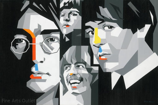 The Beatles ll by G. Mendez - Giclee -  Size: 36"L x 24"W x 2"H.