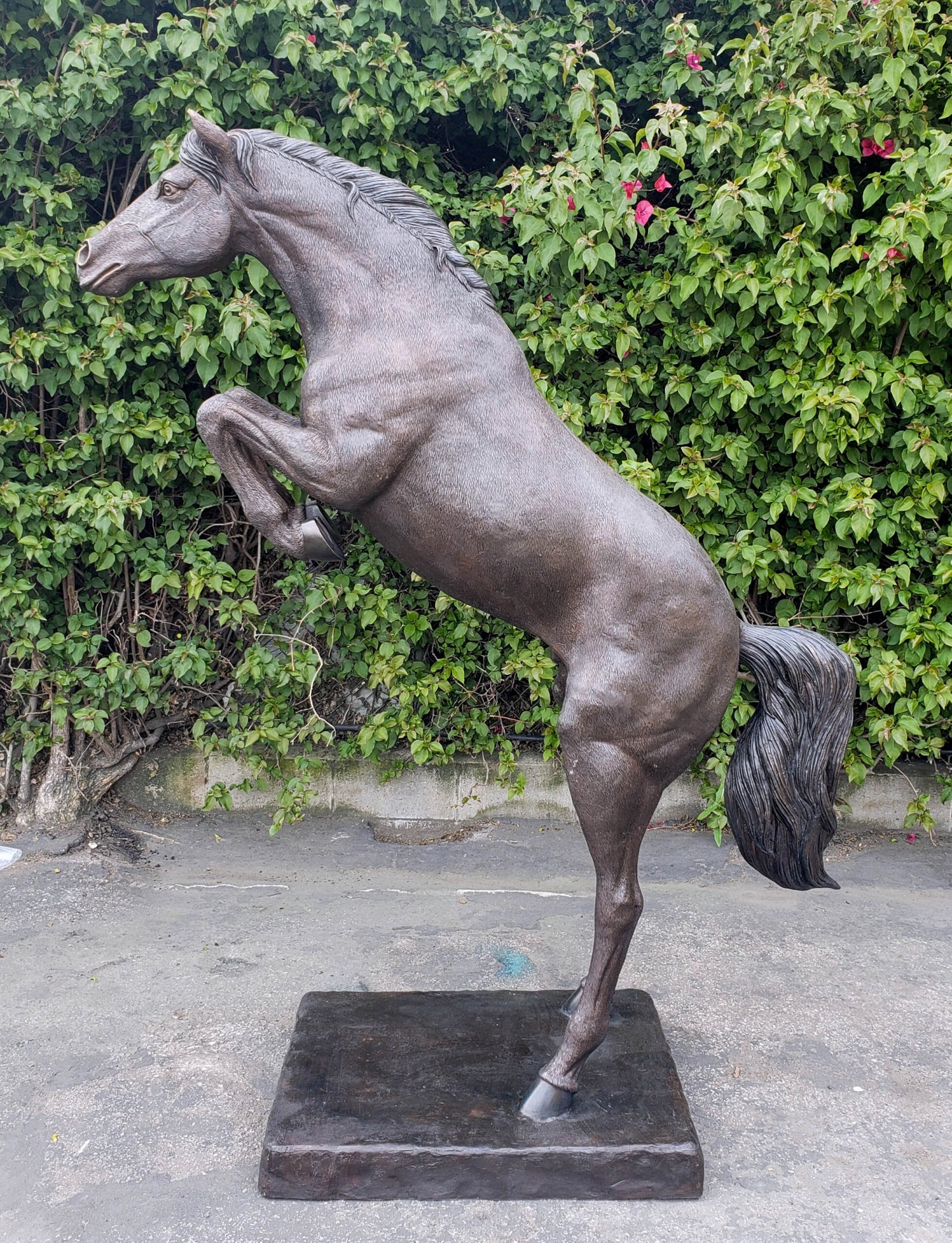 Life Size Rearing Horse Bronze Statue Outdoor Equestrian Art 58" x 21" x 76"H