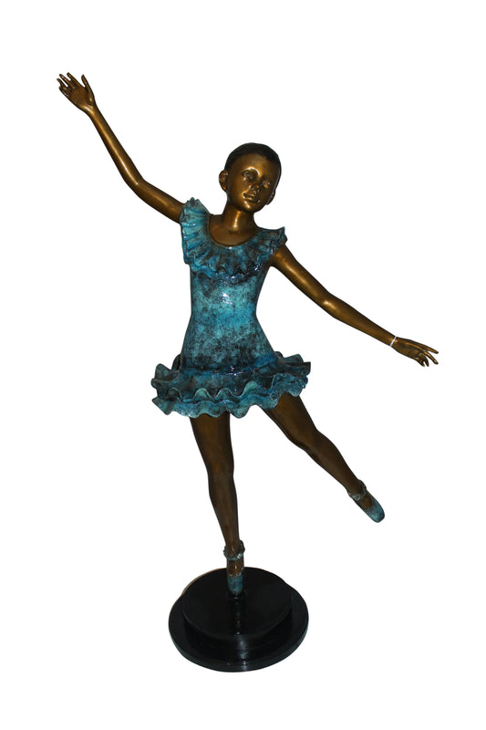 Ballerina Bronze Statue Bronze Statue -  Size: 34"L x 15"W x 46"H. 