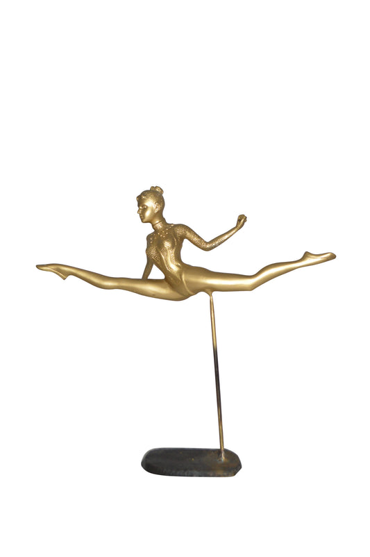 Ballerina jumping high Bronze Statue -  Size: 21"L x 9"W x 21"H.