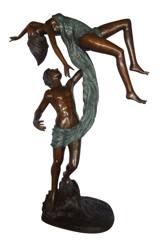 Ballet Man raising Lady Bronze Statue -  Size: 54"L x 33"W x 69"H.
