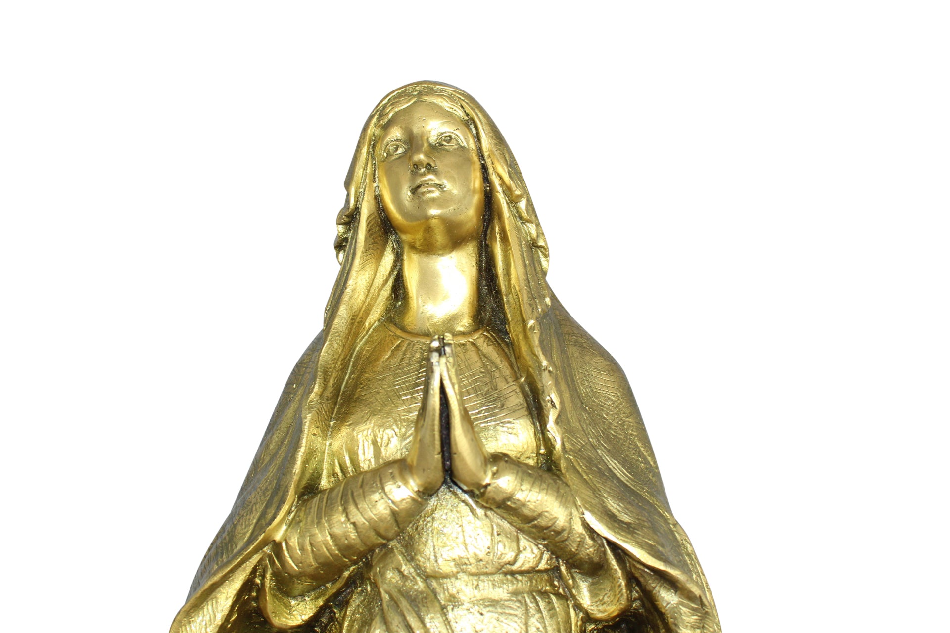 Blessed Virgin Mary Bronze Statue -  Size: 10"L x 8"W x 33"H. 