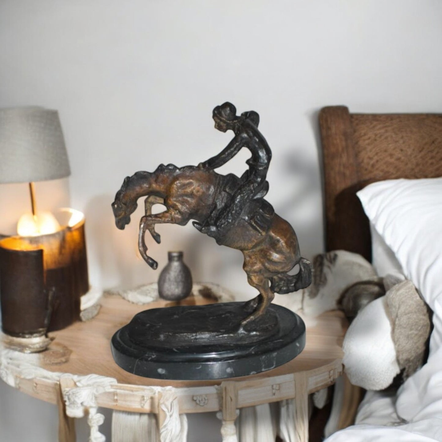 Bronco Buster by Remington Bronze Statue -  3" x 7" x 10"H.