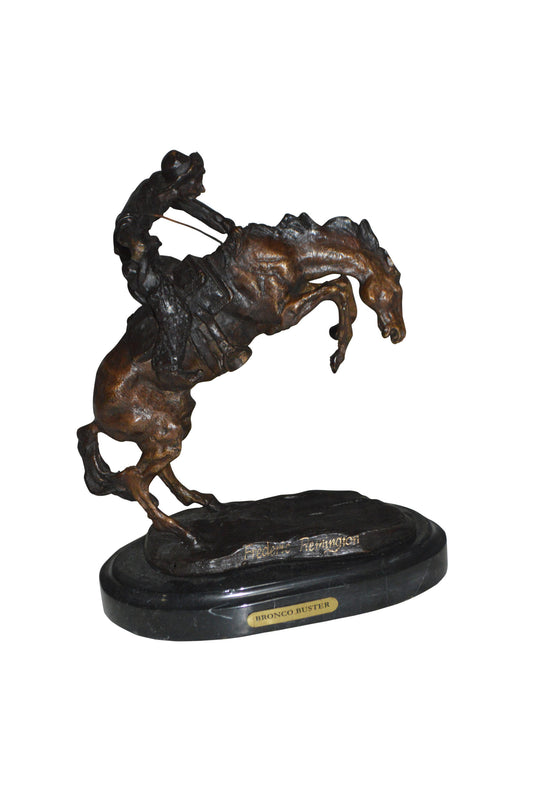 Bronco Buster by Remington Bronze Statue -  3" x 7" x 10"H. 